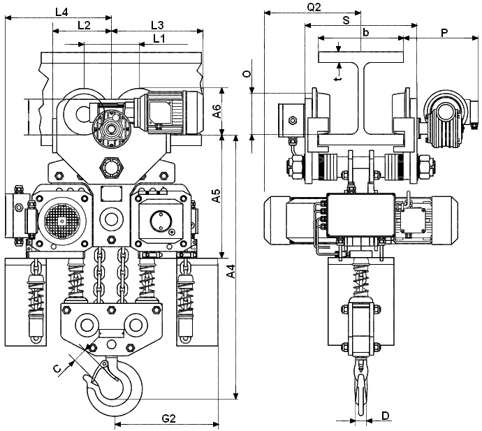 Yale CPE-CPEF s integrovaným elektrickým pojezdem, nosnost 10000 kg